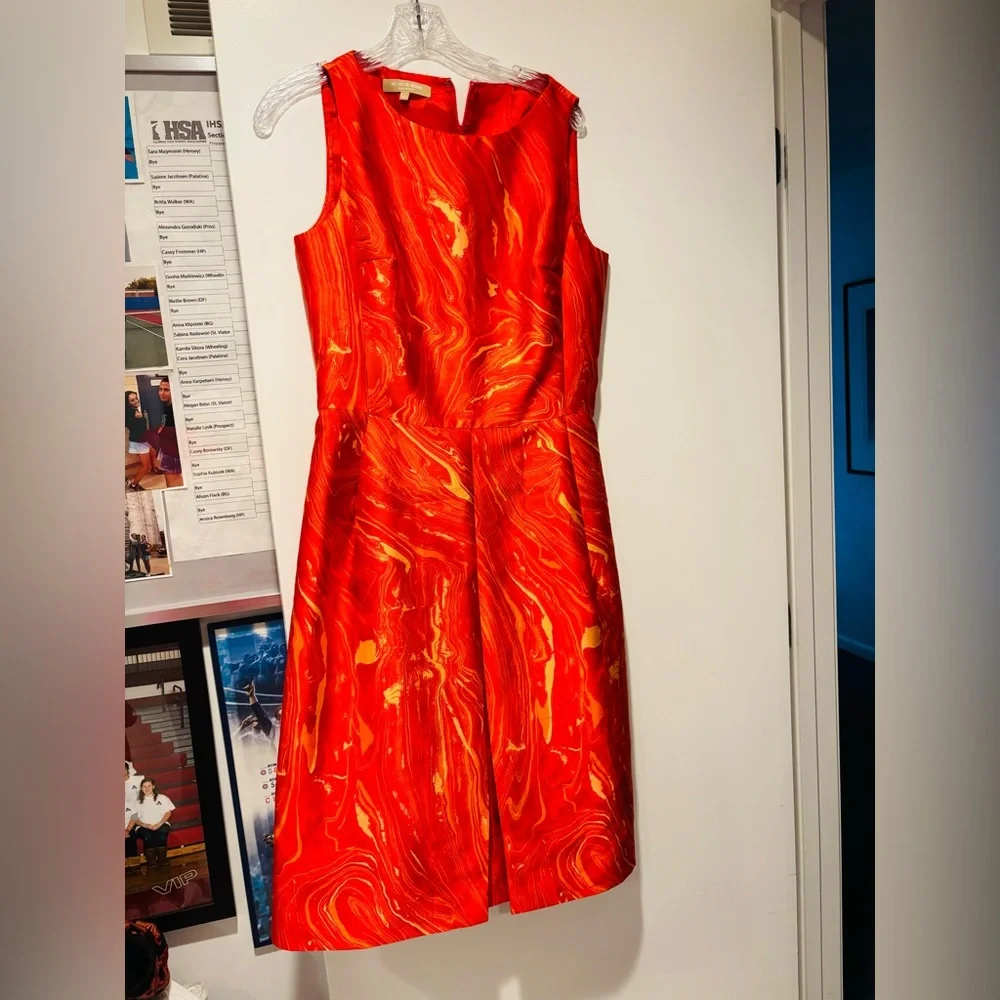 MICHAEL KORS Fiery Red Midi Dress - Picture 1 of 4